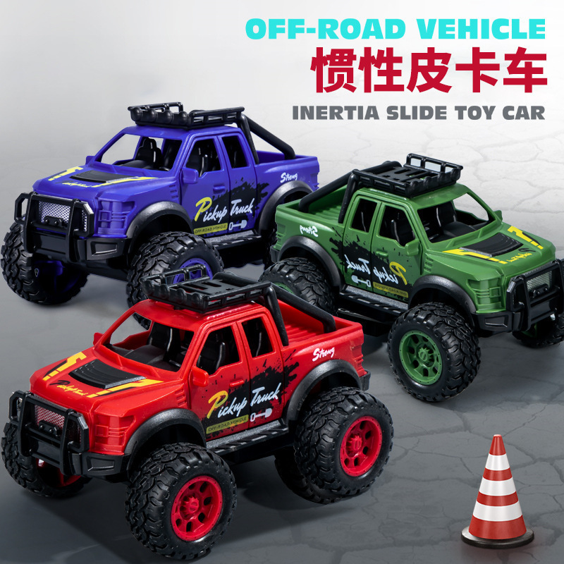 Net red explosions children's toys inertia four-wheel drive stunt off-road pickup truck boys toy car stall wholesale supply