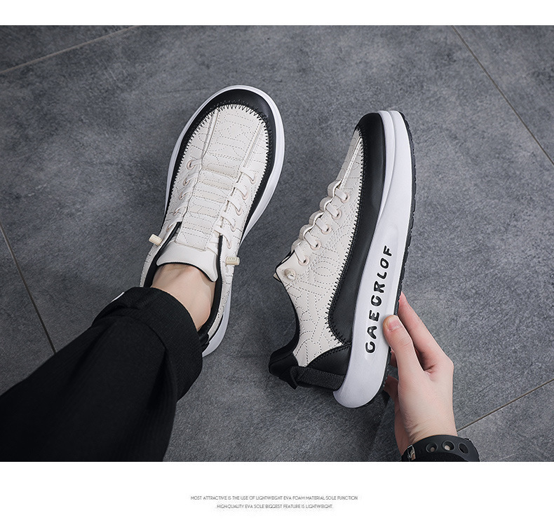 Scarpe in pelle da uomo Scarpe da tennis Scarpe da ginnastica Tessuto Supporto arco sintetico Calzature leggere resistenti allo scivolamento_voghion.com