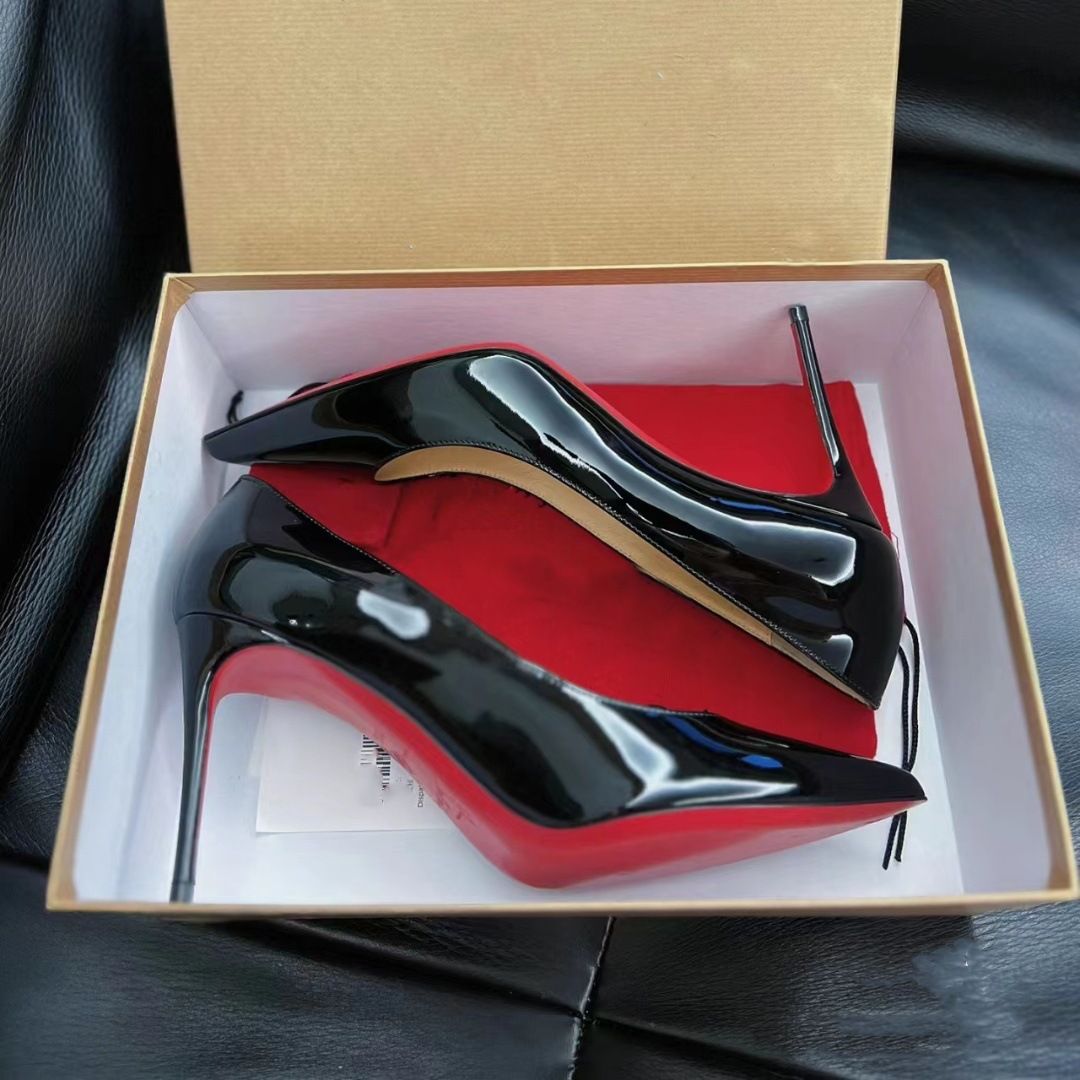 Correct Version ~ 2025 New Pointed Toe Side Hollow Sexy C Brand Red Sole High Heels Elegant and Beautiful Fashion Single Shoes for Women