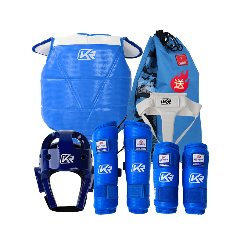 Traje de equipo de protección de entrenamiento de Club transfronterizo botón pegajoso traje de equipo de protección de taekwondo protector de cabeza de taekwondo brazo guardia