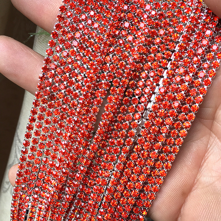 Silver base orange red