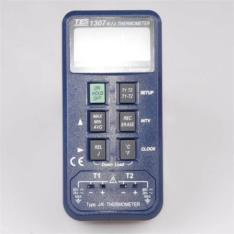 台湾泰仕TES-1307数字温度计 接触式温度测试仪 手持式工业温度表