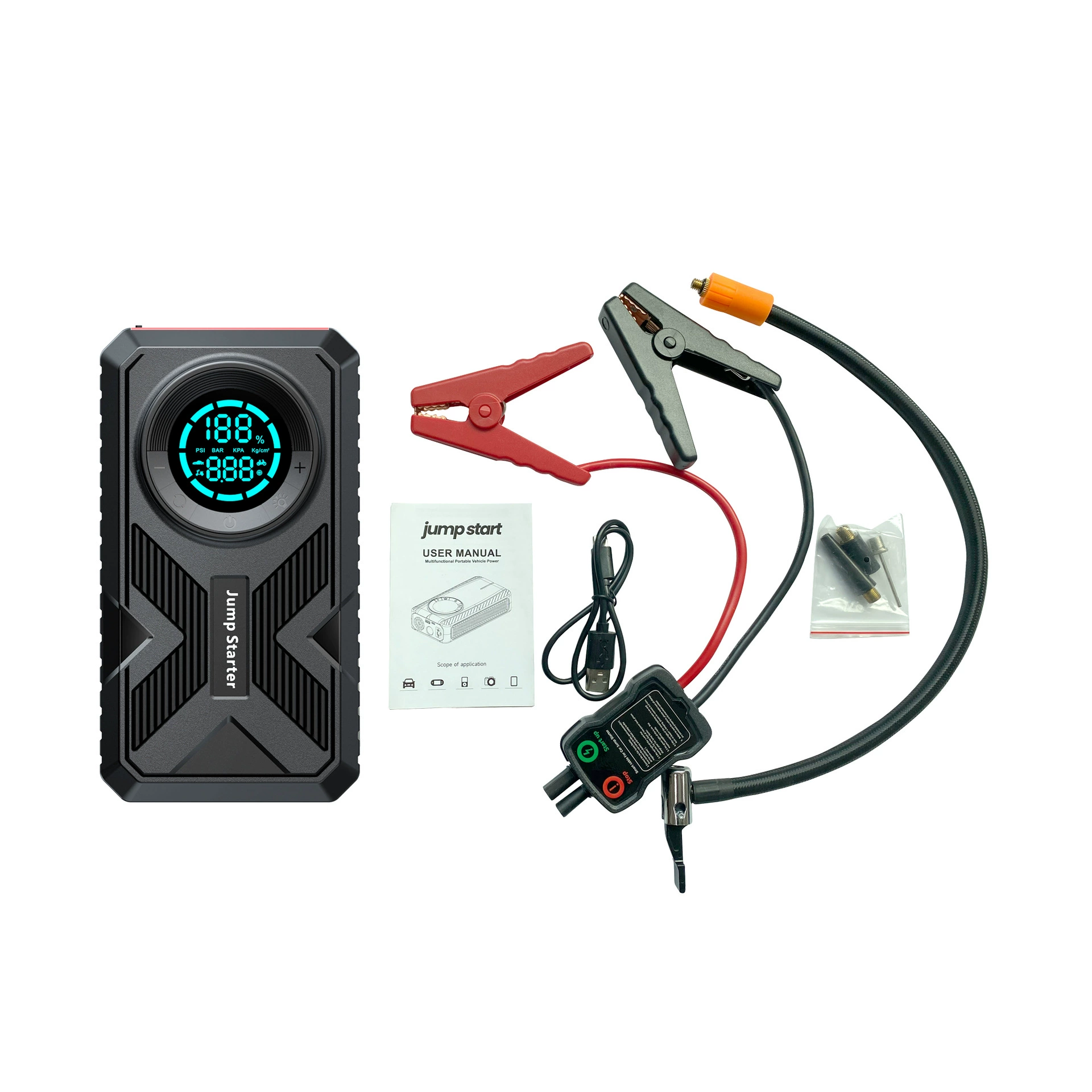 Capacious universal air pump, power supply, high power
