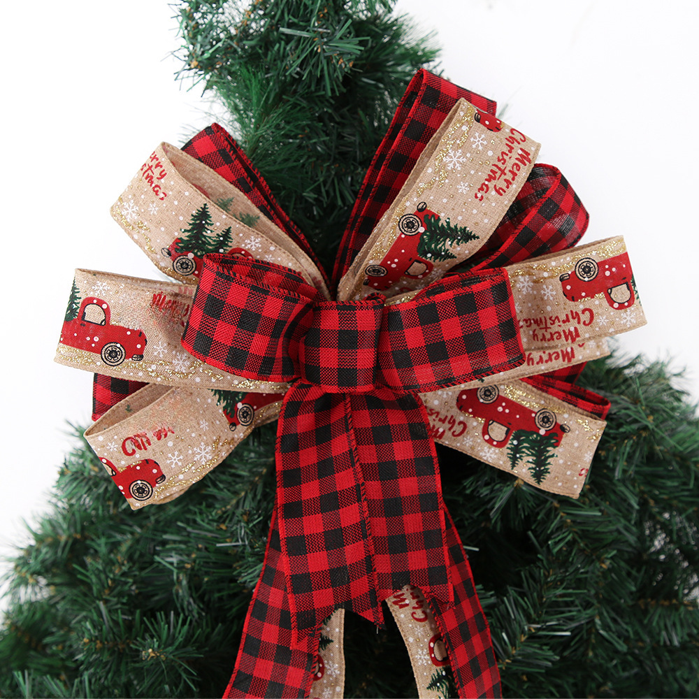 Christmas Bow Hanging Christmas Tree Decoration Christmas Bow Door Decoration Party Supplies_voghion.com