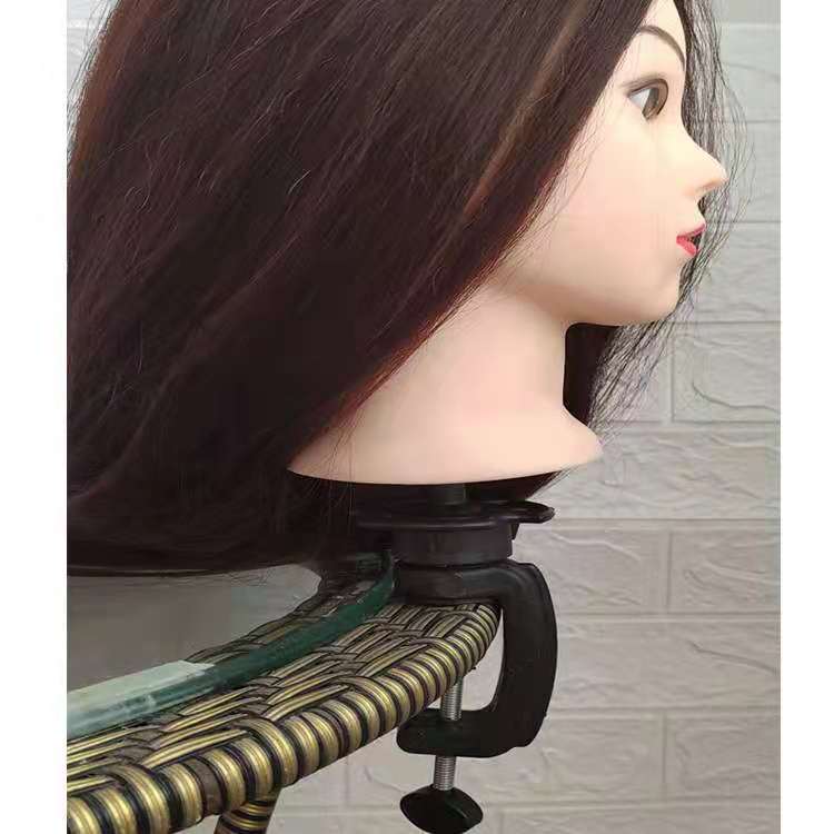 Cabeza de maniquí para prácticas de peluquería con soporte para peluca desmontable, modelo portátil para enseñanza