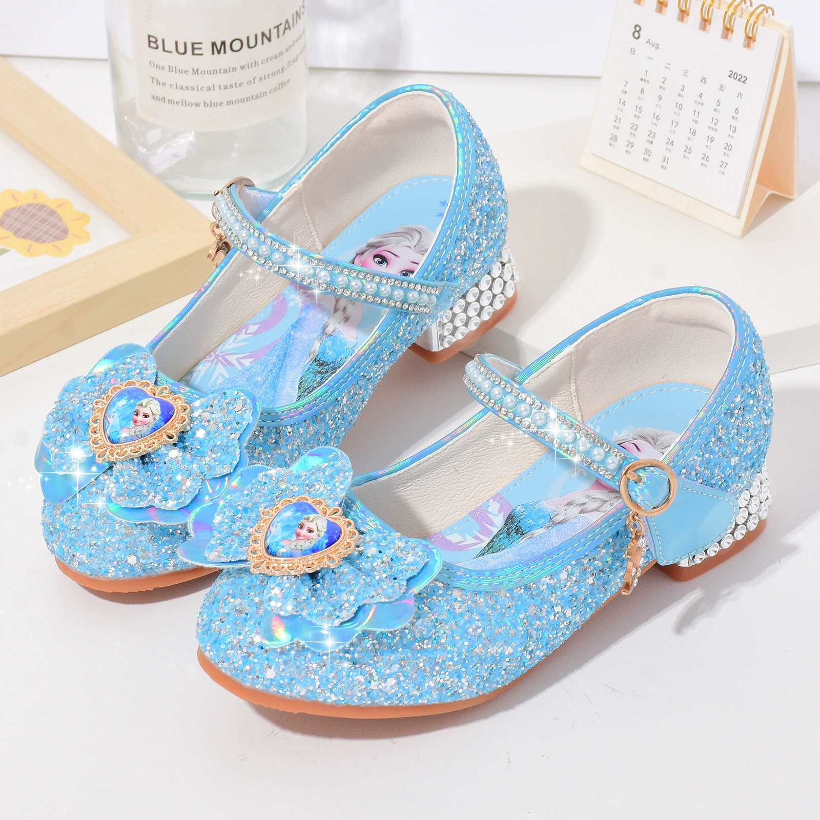 Туфли для девочек со стразами Туфли принцессы Aisha 2022 Весна и осень новые туфли на высоком каблуке Frozen Toes