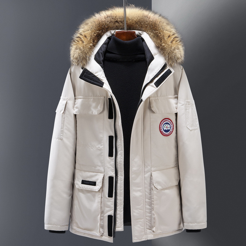 2025 New Trendy Winter Canadian Goose Men's Warm and Cold-Proof Windproof Trendy White Duck down Casual down Jacket