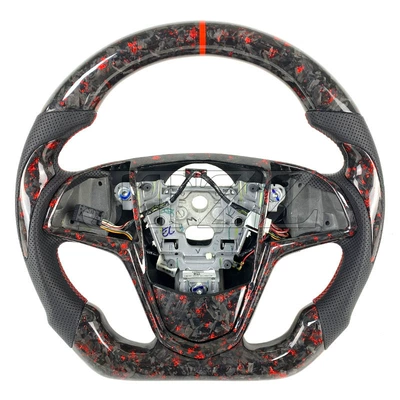 Suitable for Cadillac ATS-V CTS-V 2010- 2017 steering wheel carbon fiber upgrade modification (Steering wheel) - style-1