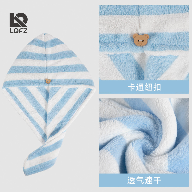 Fábrica personalizada gorra de cabello seco de lana de coral mujer gruesa absorción rápida pañuelo seco toallas de cabello seco