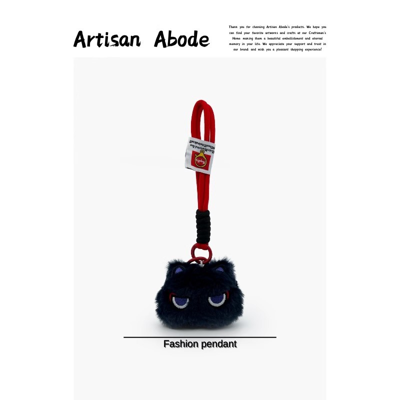 Una pieza de entrega colgante muñeca de felpa bolso colgante llavero muñeca linda mochila escolar colgante regalo gato negro
