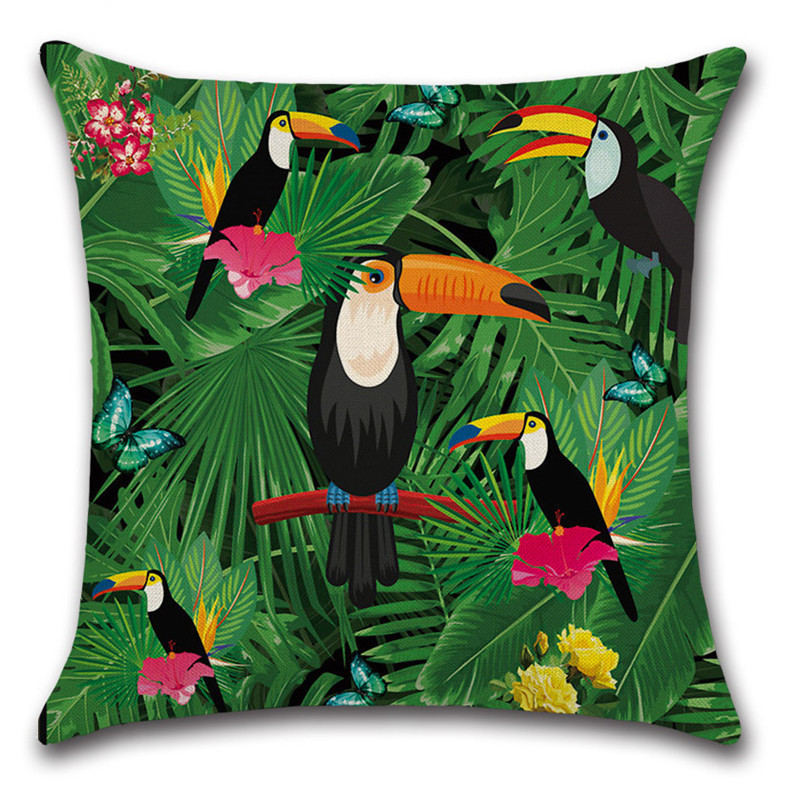 YC Amazonas plantas tropicales flor decoración abrazo funda de almohada casa sofá funda de almohada cojín de hoja de plátano coche
