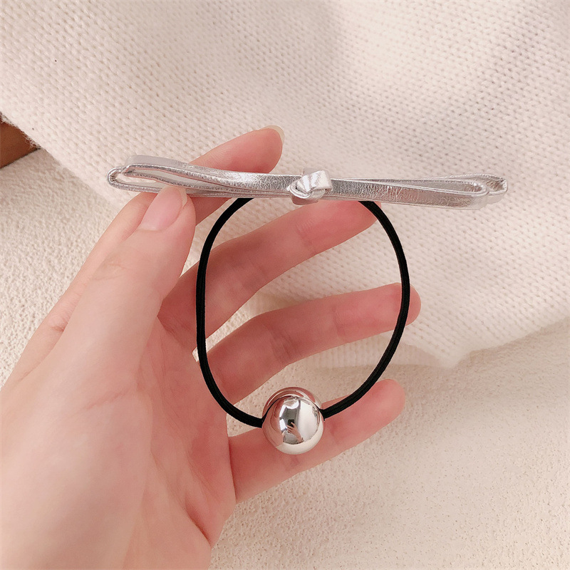 Dulce excepcional ~ alta sensación de arco plateado anillo de cabello simple para mujeres 2024 nuevo cuerdas de cabello de correa