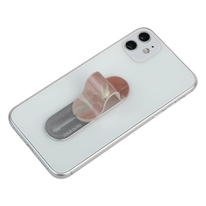 Патентный двухтактный кронштейн Momostick с кольцом и пряжкой для мобильного телефона из ПЭТ-кожи с мраморным узором, Подарочный узор, креативный