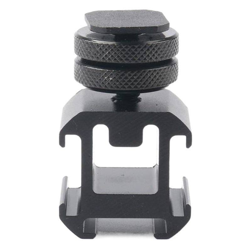 1/4 tornillo de doble capa one-drag base de zapata de tres cabezas Luz de relleno Monitor de micrófono soporte de zapata multifuncional