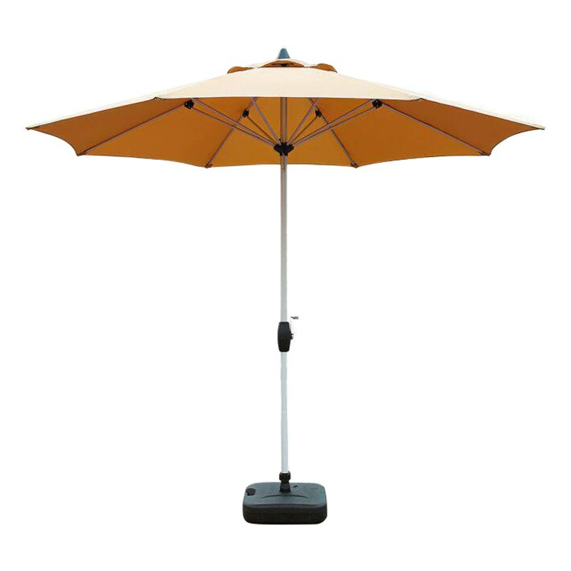 Открытый солнцезащитный козырек садовый солнцезащитный козырек большой двор с ручным заводом средней стойки Зонт Железный алюминиевый многослойный алюминиевый Матовый стойло