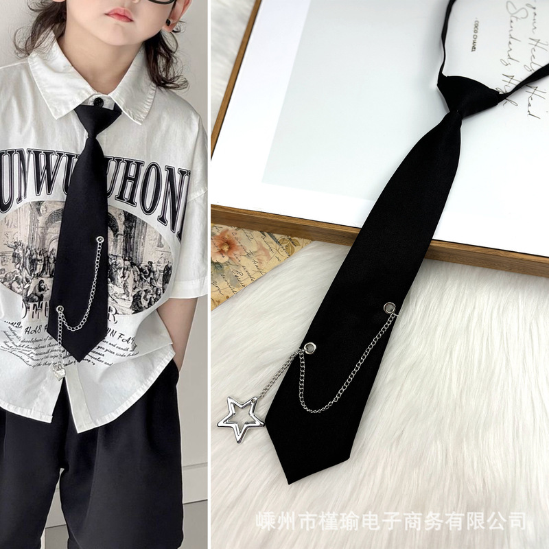Original Chain Tie Women's Jk Black Lazy No-Hit Ins Short Plutton Handsome Shirt Accessories Boys Love Butterfly