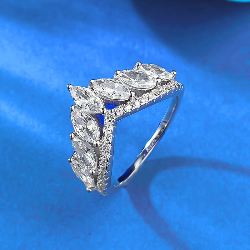 Oval Cz Engagement Ring And Stackable Set In Sterling Silver_voghion.com