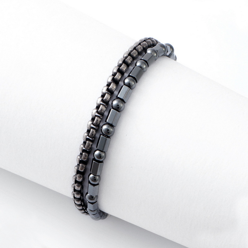 European and American cross-border men's stainless steel gallstone bracelet fashion men's jewelry new wholesale