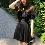 短袖重工蕾丝秀款连衣裙