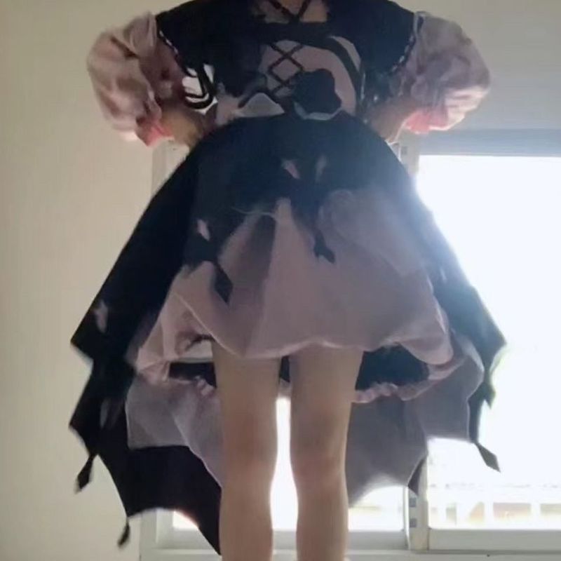 (エプロンなし)リトルウィッチロリータデザインロリータドレス小花スカート甘いソフトガール|undefined