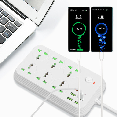 Cross-border power strip with switch socket 6-hole power strip for household use with cable USB power strip and drag strip wholesale manufacturer