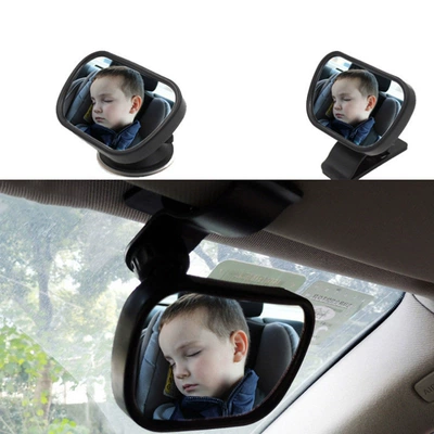 Large field of view rear view auxiliary mirror two-in-one rear row children reverse