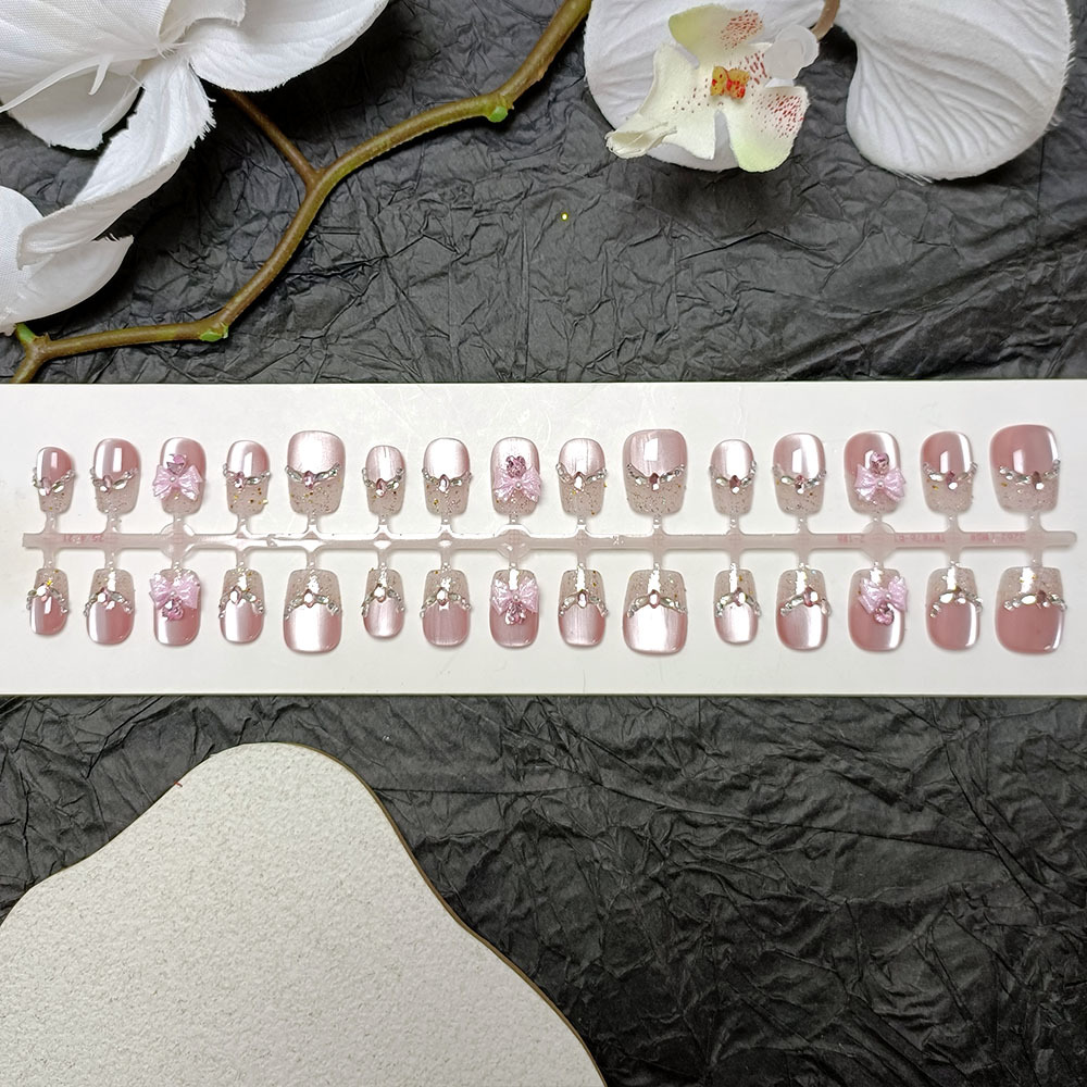 30 piezas de tiras de tamaño de venta caliente de armadura portátil estilo explosivo con incrustaciones de diamantes parche de uñas ojo de gato arco simple armadura prefabricada image 5
