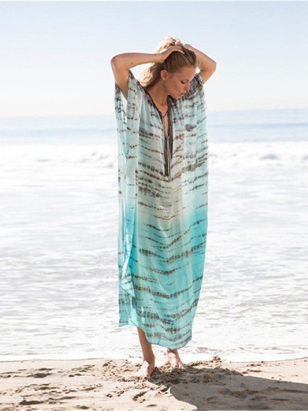 Blusa de playa caliente sexy camisa de protección solar de vacaciones con cuello en V profundo bata bikini blusa exterior traje de baño mujer 5DXF12