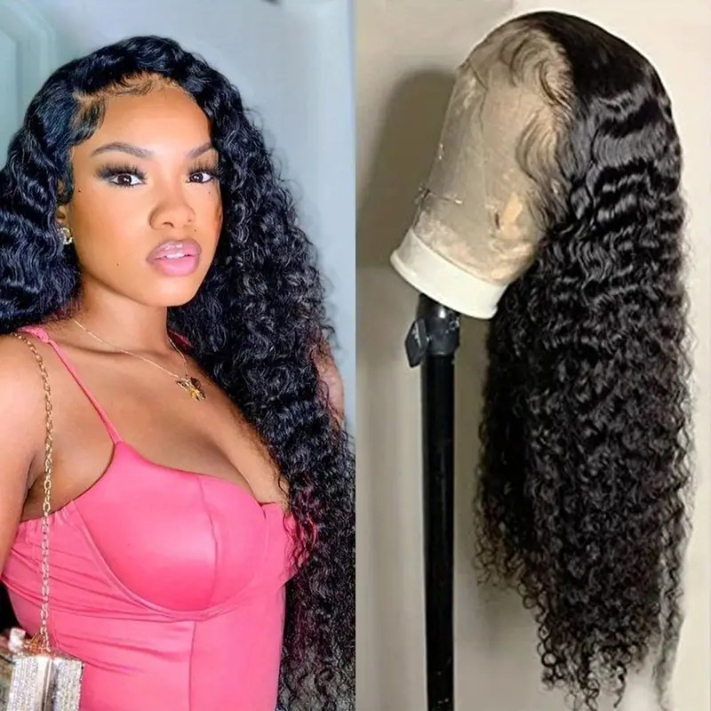 Peruca de renda pequena e encaracolada, elegante e campeã de vendas, extensão de cabelo sintético adequada para diversas ocasiões e ambientes._voghion.com