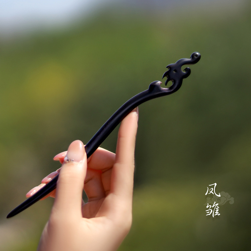 Xiangyun horquilla estilo antiguo simple diario de alto grado updo horquilla de madera nuevo estilo chino accesorios para el cabello palillos de ébano al por mayor