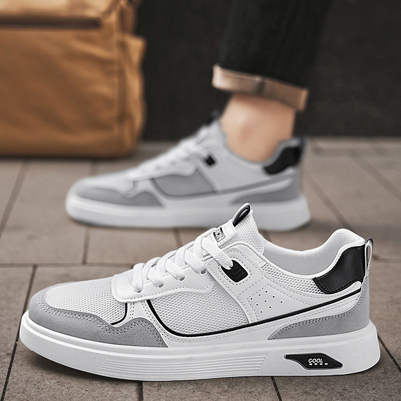 Zapatos de hombre de verano 2025, nuevos zapatos de malla de nicho transpirables y cómodos, zapatos de malla de moda casuales, zapatos de skate de altura baja