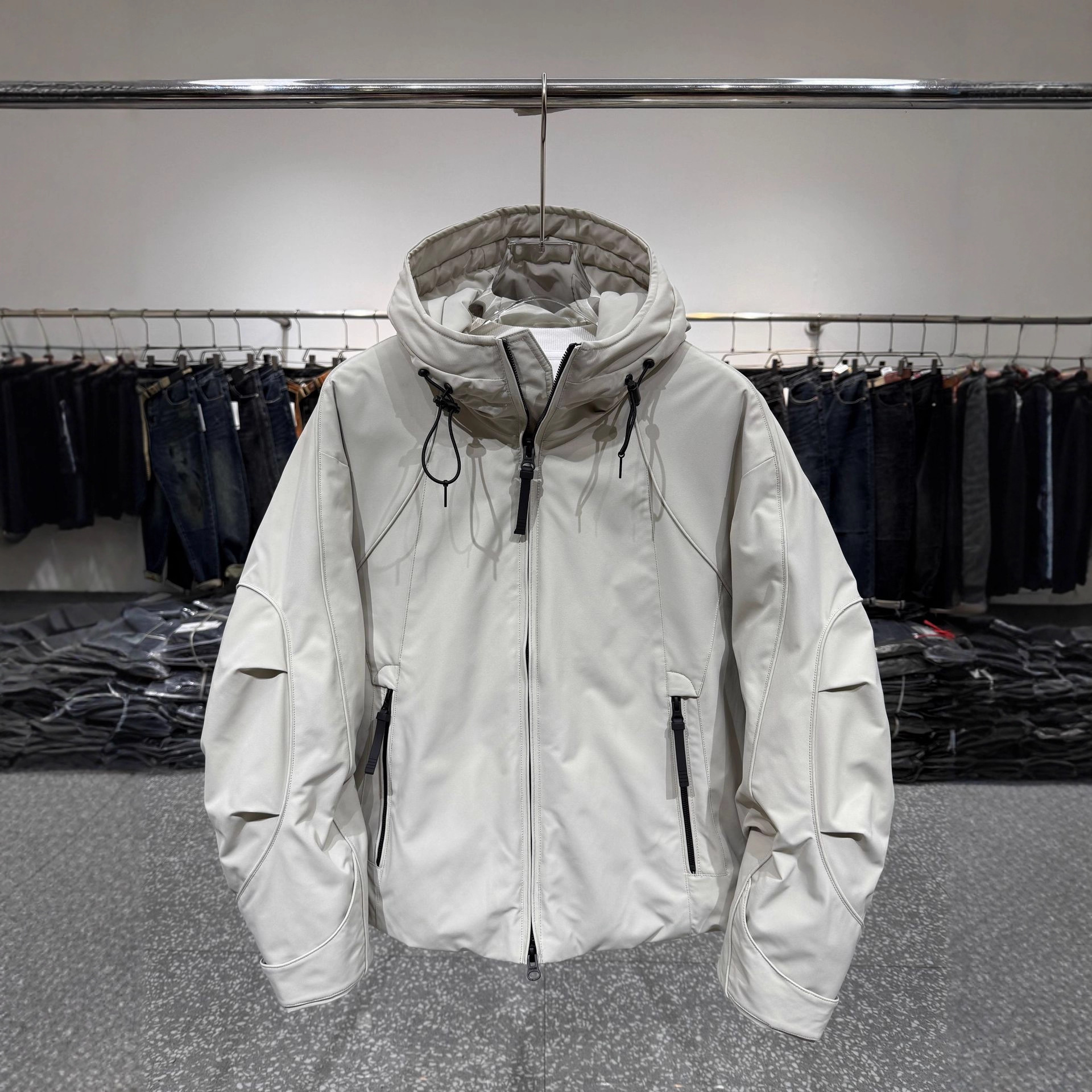 90% White Duck down Hooded Workwear down Jacket for Men, New Winter Trendy Brand, Loose Fit, Thickened, Warm, Outdoor Jacket