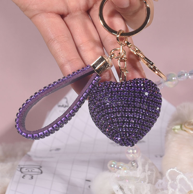 Valentine'S Day Festival Heart Shape Pattern Luxurious Sweet Heart Shape Alloy Valentine's Day Women's Bag Pendant Keychain