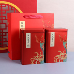 茶葉罐馬口鐵罐一斤裝古樹紅茶鳳凰單叢鴨屎香方形家用包裝罐空罐