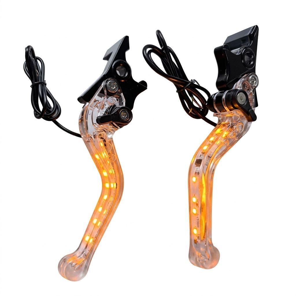 Motorcycle LED lighted brake modified handle CG125 front disc brake rear drum clutch accessories handlebar grips