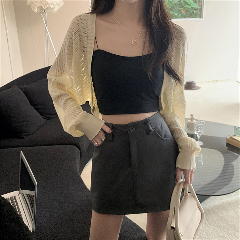 Knitted Cardigan Shawl for Women, Summer Thin Style, Sun Protection, 2025 New Style, Sleeveless Top, Camisole Dress, Outerwear Cover-Up, Trendy