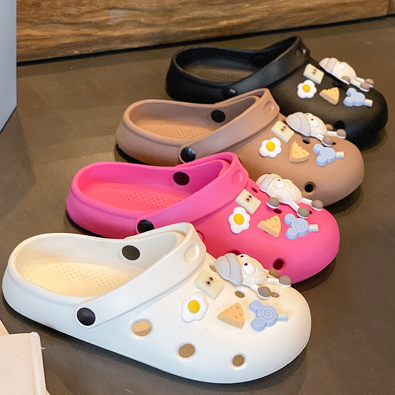 2025 New Arrival Cave Shoes Women's Summer Internet Trendy Outdoor Wear Soft Bottom Beach Baotou Sandals Half Slippers for Men