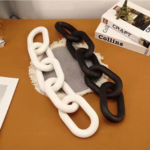 可定制木质五环链手工链条居家摆件民宿家庭卧室装饰链条实木环