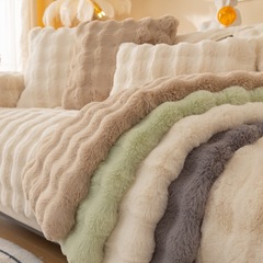A-level cat-soft rabbit fur sofa cushion winter thickening warm sofa cover new style plush cloth towel 