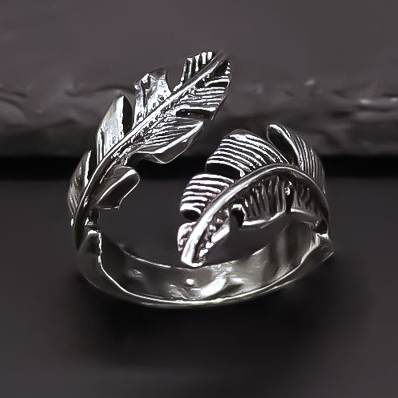 Hip-Hop Retro Feather Alloy Plating Gold Plated Men's Rings display picture 2