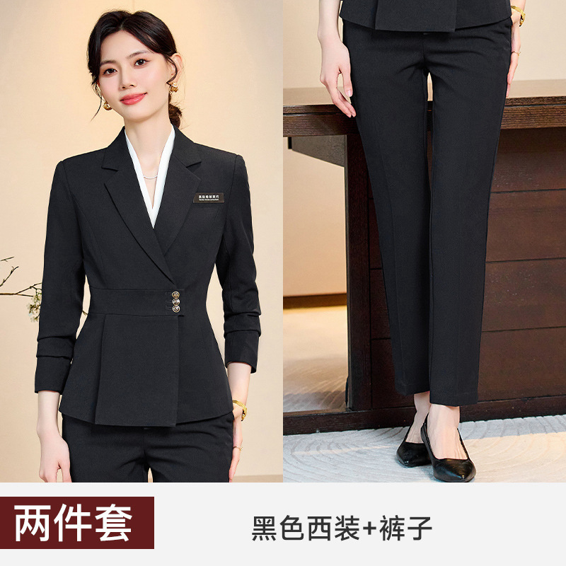 西装套装女时尚气质高端职业装正装西服珠宝店酒店经理前台工作服|undefined