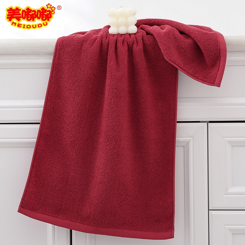 美嘟嘟酒红浴巾15