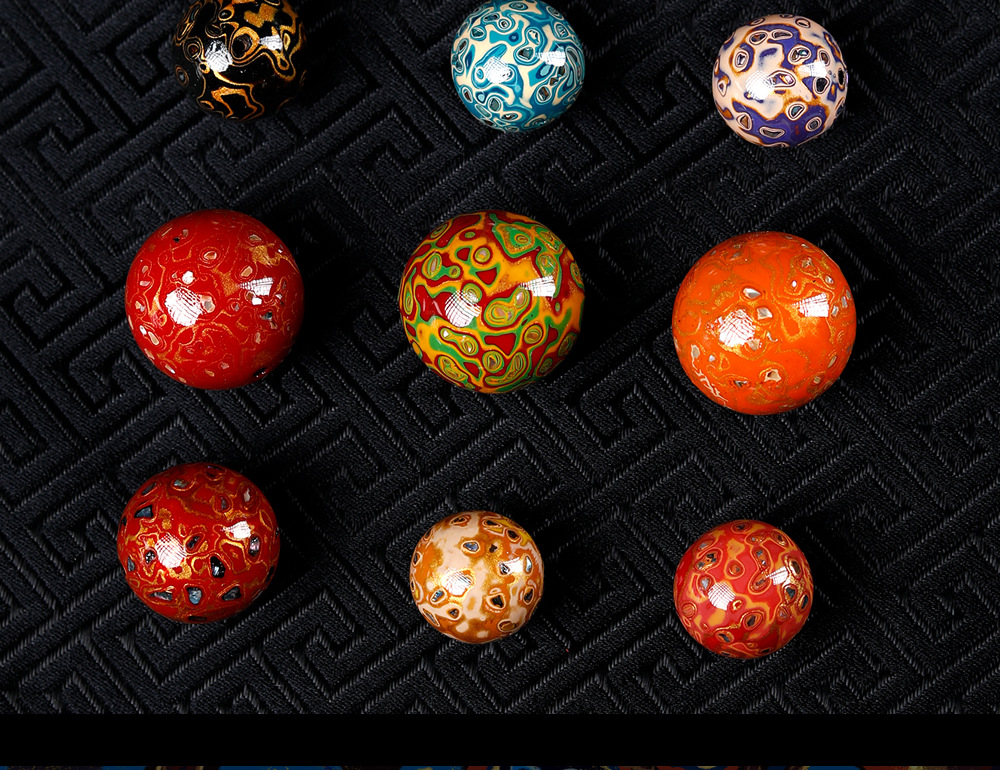 Natural Plant Lacquer Lacquer Beads Inlaid with Mother-Of-Pearl Loose Beads for Crafts, Single Beads, Spacer Beads, DIY Buddhist Bead Accessories, Bracelet