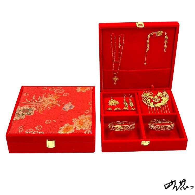 三金首饰盒订婚三金戒指求婚套盒收纳双喜龙凤聘礼古风订婚提亲