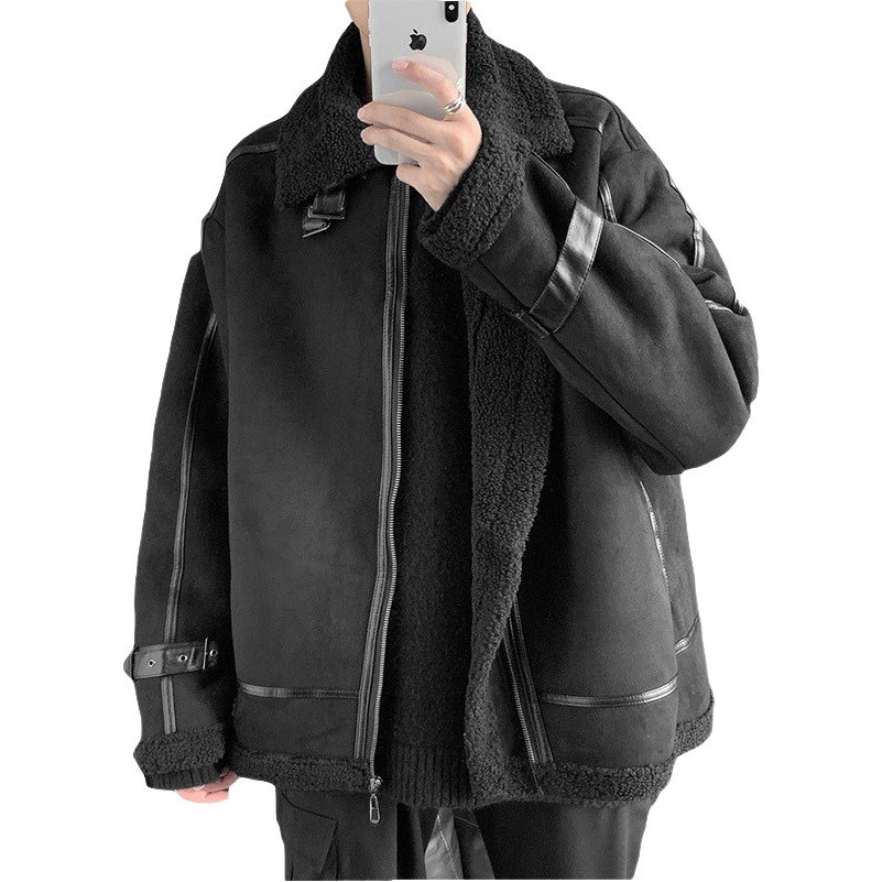 2022 Invierno nueva lana de cordero engrosada capa de algodón acolchado estilo coreano suelto de moda solapa algodón acolchado chaqueta de gamuza caliente chaqueta acolchada de algodón