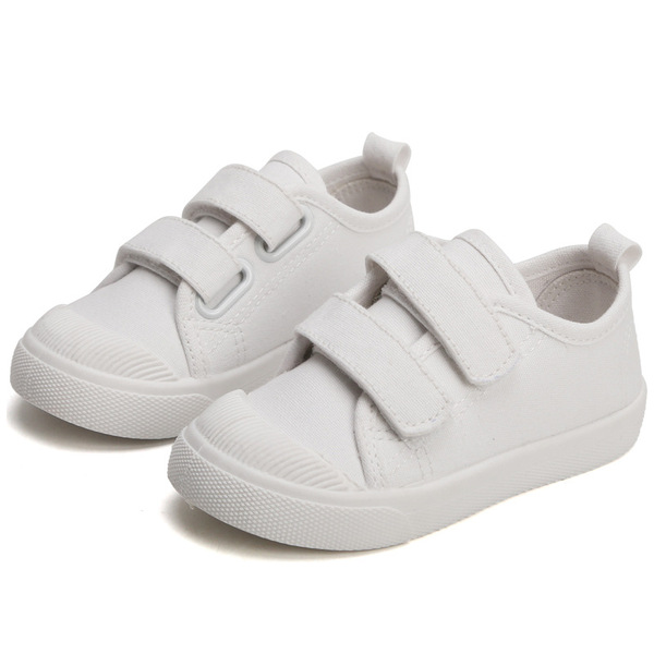 Demi-season school white sneakers for students