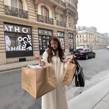 韩国东大门ounce双面羊毛羊绒大衣简约高级感长款毛呢外套女