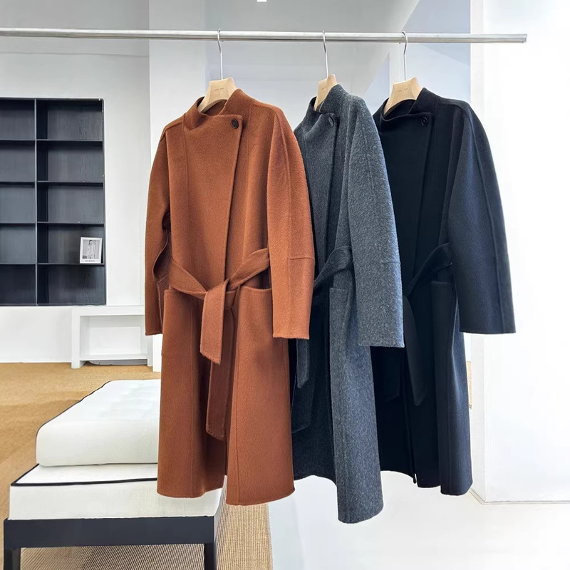 Autumn and Winter Outfit! ~70-Count 100% Sheep Wool 2025 Winter High-End Stylish Long Woolen Coat with Stand Collar Autumn and Winter Outfit! ~70-Count 100% Sheep Wool 2025 Winter High-End Stylish Long Woolen Coat with Stand Collar