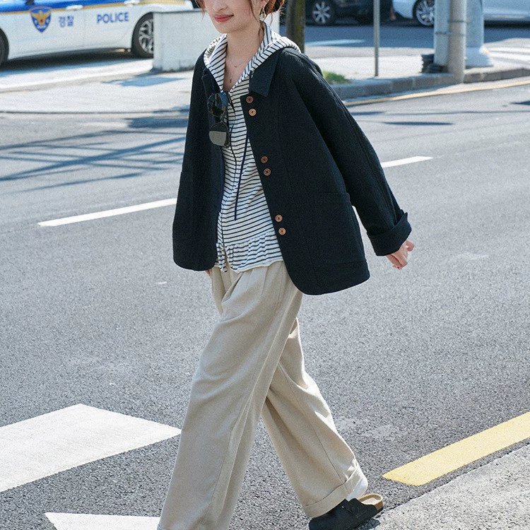 "White Draw" "Furi Times" 25AW New Texture Sense Nordic Retro Short Trench Coat Blazer