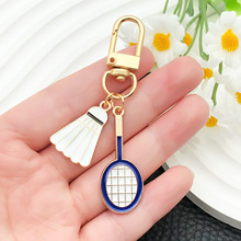 滴油卡通仿真羽毛球 球拍组合U形钥匙扣书包钥匙饰品挂饰厂家批发
